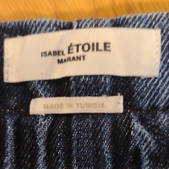 ISABEL MARANT ETOILE TITEA SHORTS DENIM HIGH RISE PAPERBAG WAIST sz 44 - Picture 4 of 6